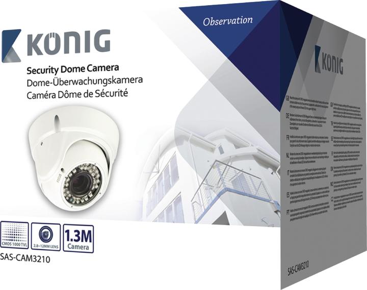 Produktbild König Chain KÃ¶nig SAS-CAM3210 Dome Surveillance Camera with Zoom Lens, White