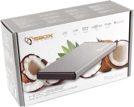 Image du produit Sbox 2.5 External HDD Case HDC-2562 coconut baltas (2.5")