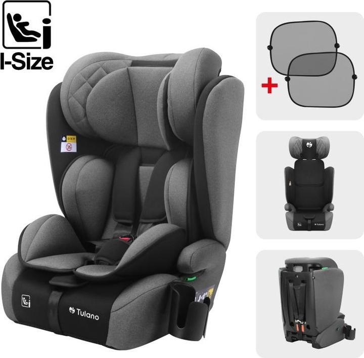 Productafbeelding Tulano Autositz Zooma 25 Grau-Schwarz (Kinderzitje, ECE R129/i-Size standaard)