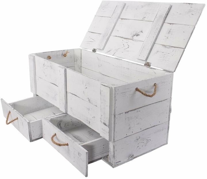 Immagine prodotto Holz Zollhaus Petto Vintage Shabby Bianco, 85 x 42 cm (42 x 85 x 12 cm, 137.51 l)