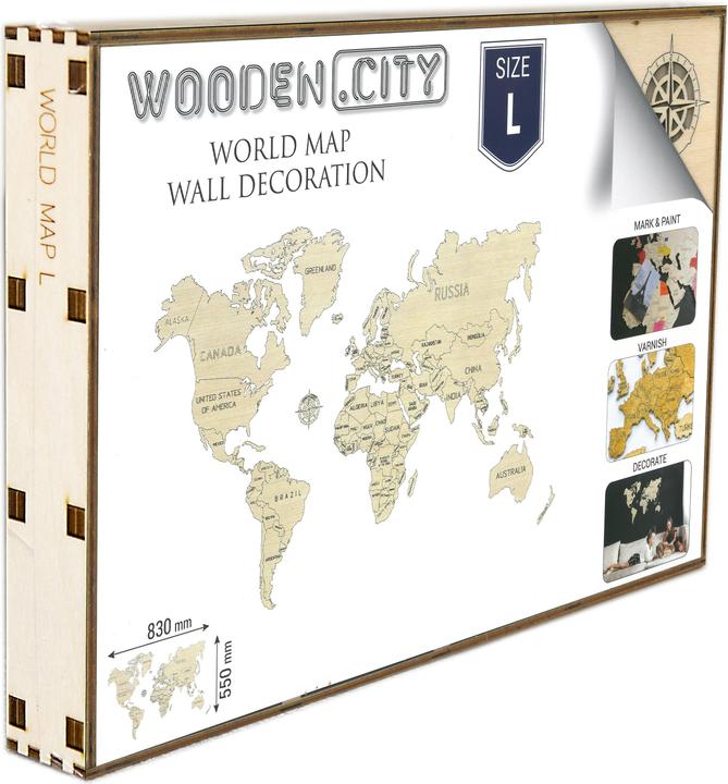 Productafbeelding WoodenCity Wereldkaart L (31 onderdelen)