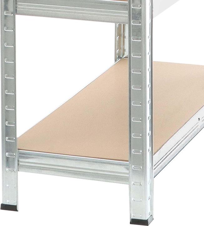 Actual product image Wiltec Heavy-duty galvanised shelving 120x50x204cm Plug-in shelving Workshop shelving Cellar