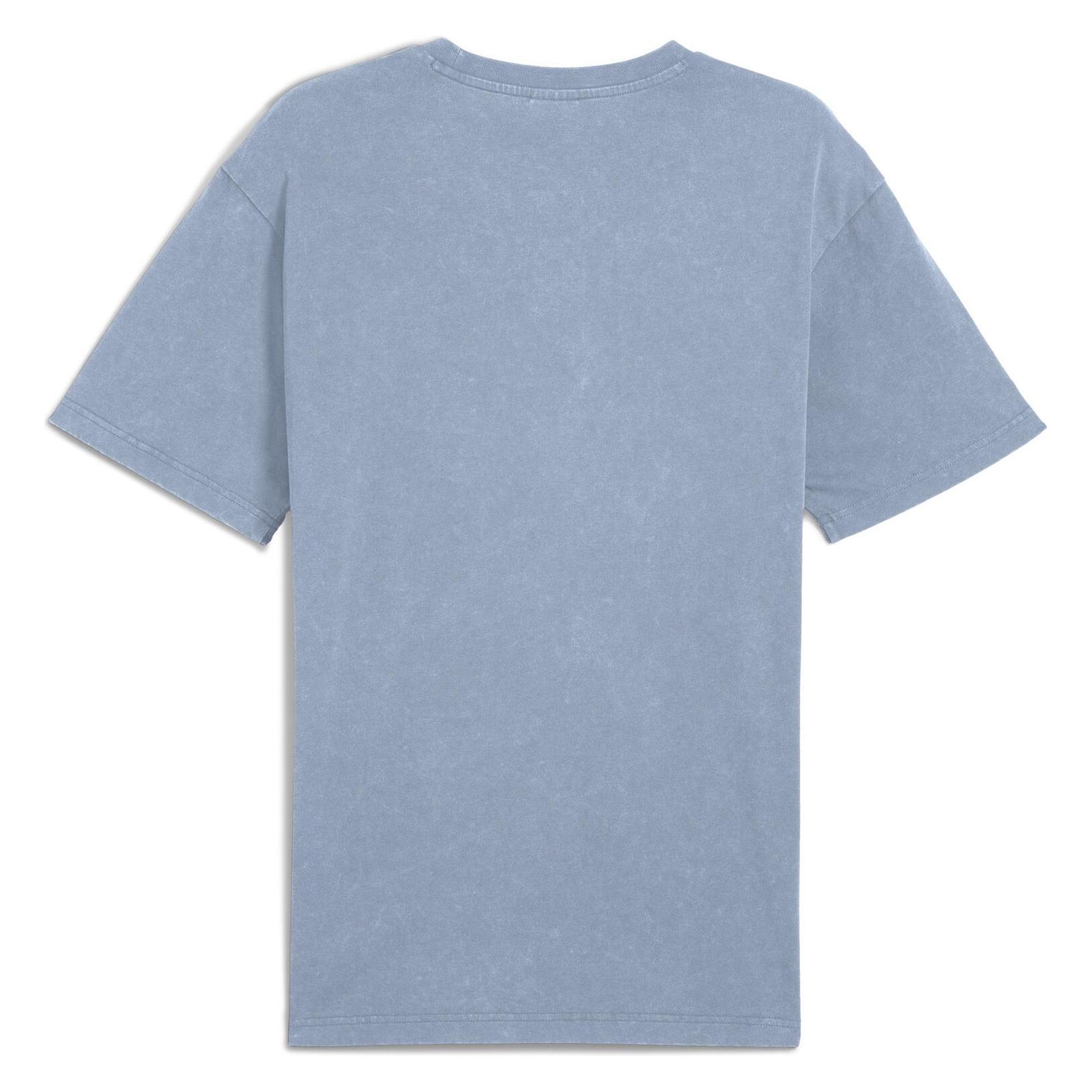 Puma, Mannen, T-shirts, Ess Elevated Relaxed Wash T-shirt, Blauw, (Xl)