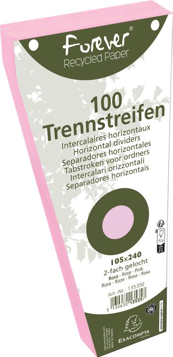 Actual product image Exacompta Forever dividers 10.5 x 24 cm, trapezoid, 100 pcs - pink