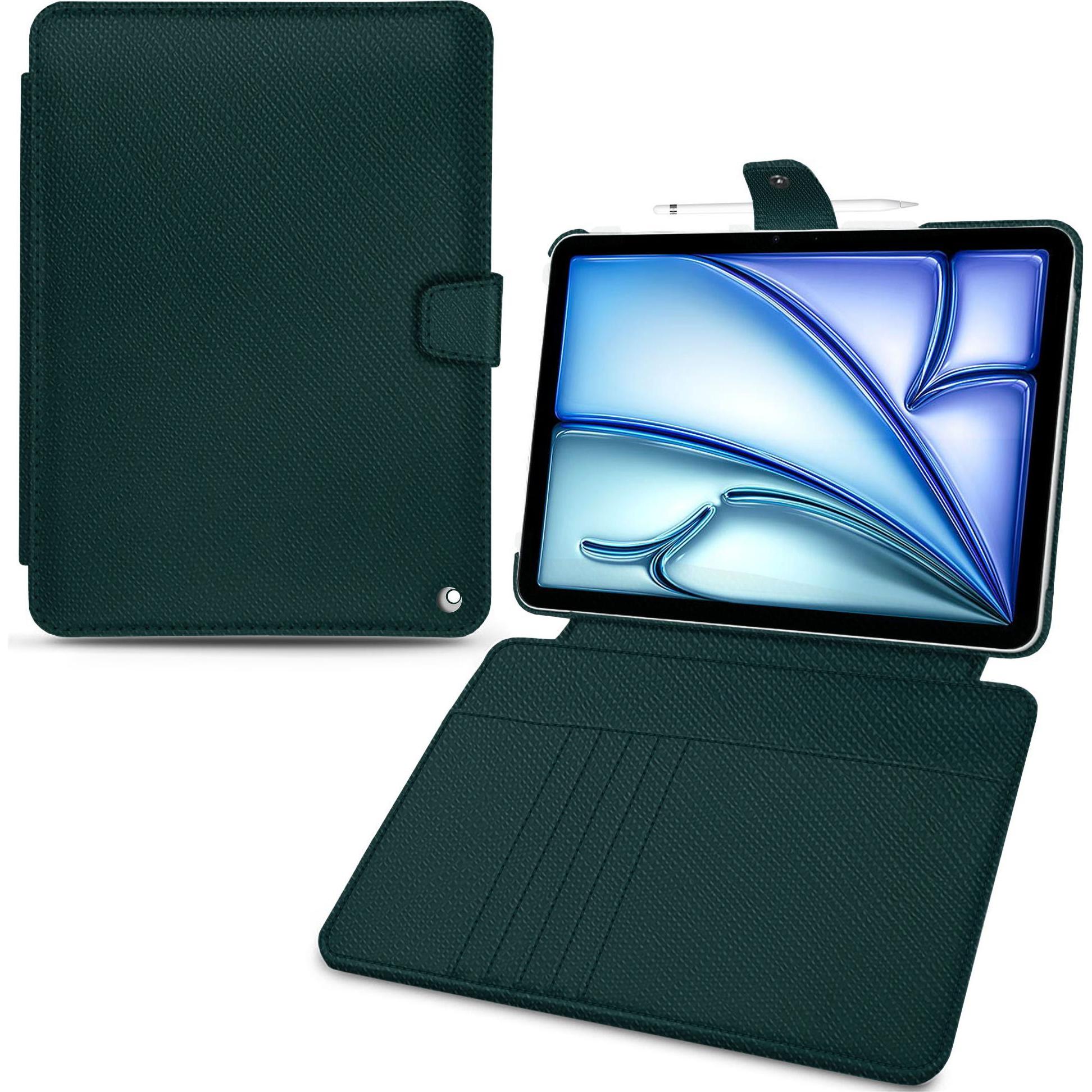 Noreve Lederschutzhülle Wallet (iPad Air 2022 (5. Gen), iPad Air 2020 (4. Gen)), Tablet Hülle, Grün