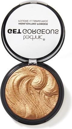 Image du produit Technic Get Gorgeous Highlighting Powder Pressed Shimmer Face Makeup Compact for a Golden Glow Shade (en (24CT Or, Highlighter)