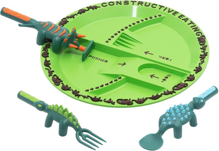 Actual product image Constructive Eating Dinosaur Cutlery & Plate Set