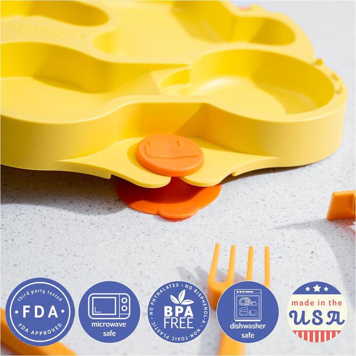 Actual product image Constructive Eating Baby truck plate, yellow