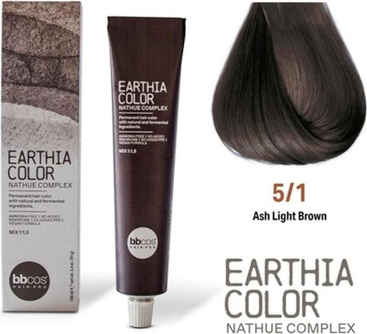 Actual product image BB Cos Bbcos Earthia Color Nathue Complex 51 Ash Light Brown 100ml (51 Cendre Brun Clair)