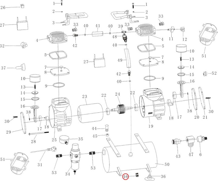 Produktbild Wiltec Airbrush Kompressor Entwässerungsschraube AF186 / AS196 / AS196A / AF189