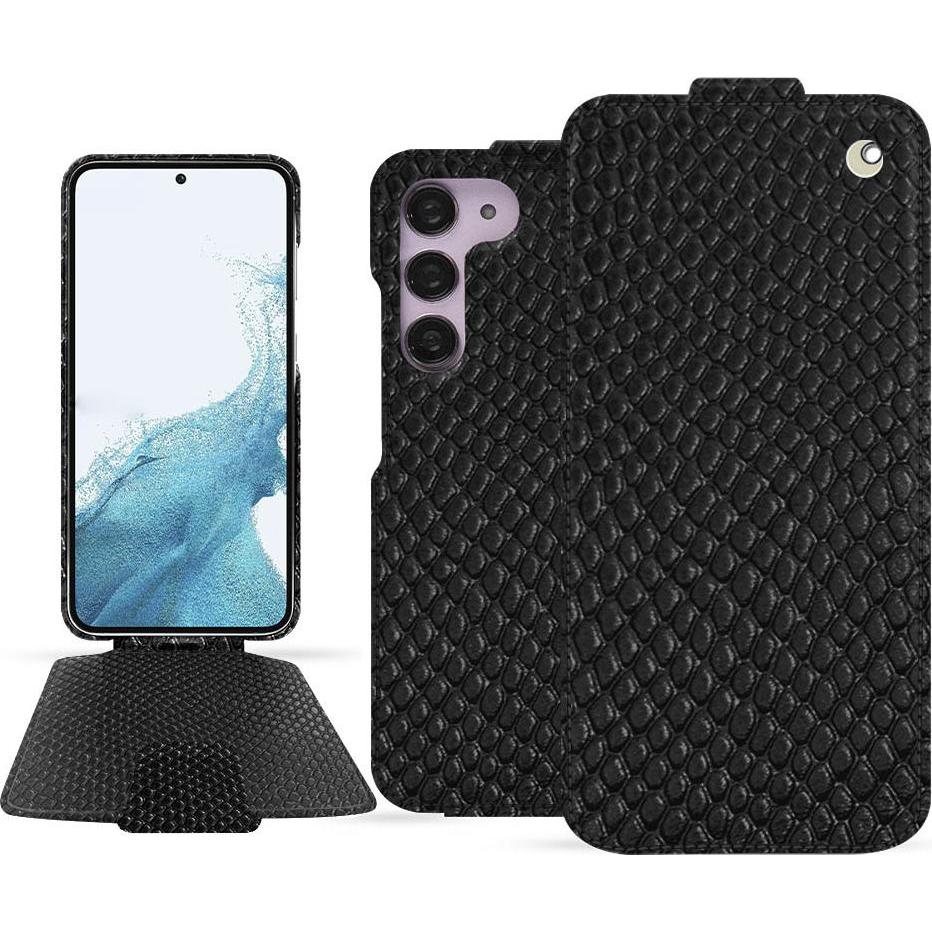 Noreve Lederschutzhülle vertikal (Samsung Galaxy S23), Smartphone Hülle, Schwarz