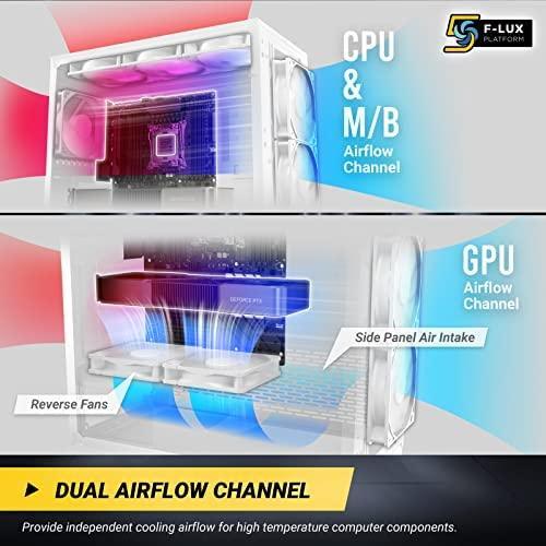 Actual product image Antec Geh Gamer Dark Fleet DF800 FLUX Midi Tower white retail (ATX, Mini-ITX)