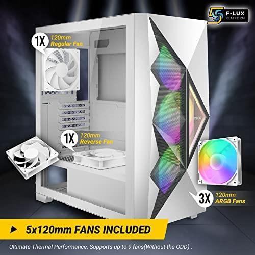 Actual product image Antec Geh Gamer Dark Fleet DF800 FLUX Midi Tower white retail (ATX, Mini-ITX)