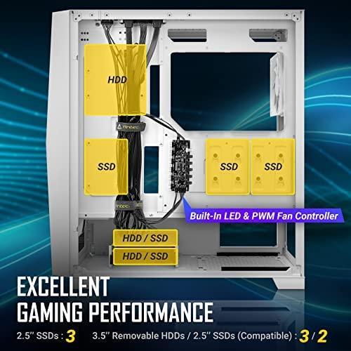 Actual product image Antec Geh Gamer Dark Fleet DF800 FLUX Midi Tower white retail (ATX, Mini-ITX)