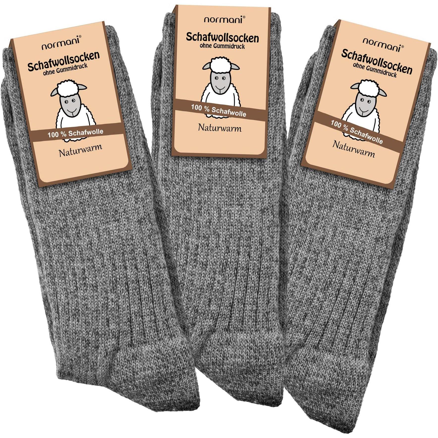 Normani, Herren, Socken, Socken, Grau, (3er Pack, 43 - 46)