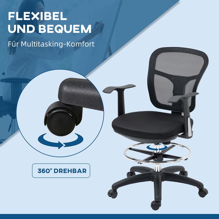 Actual product image Vinsetto Height-adjustable office chair with footrest