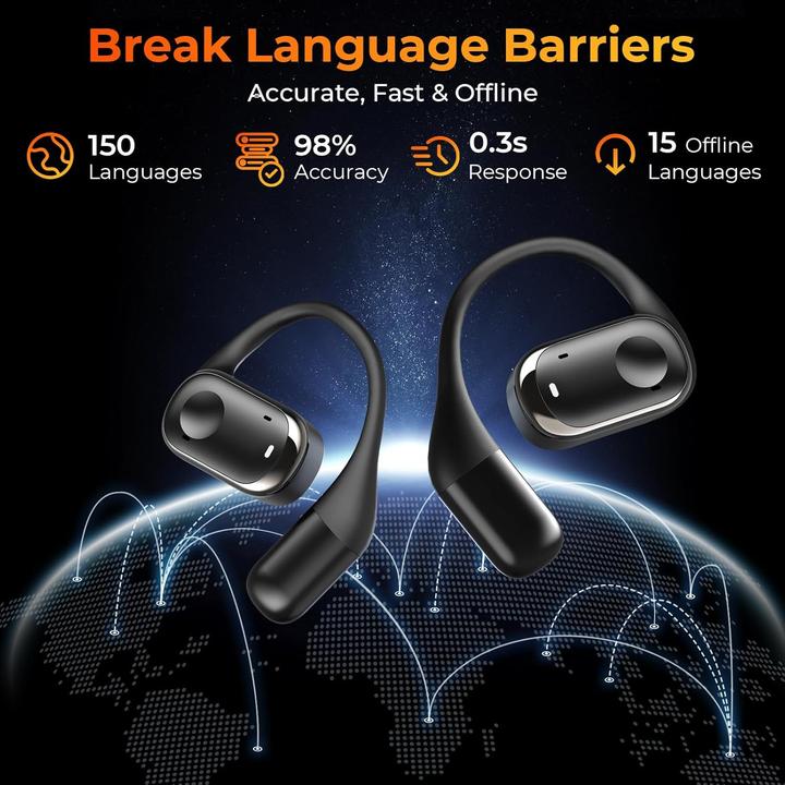 Produktbild Kentfaith 3-in-1 Übersetzer-Kopfhörer für 150 Sprachen