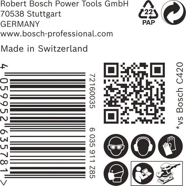 Image du produit Bosch Professional Zubehör Accessories 2608901628 Filet de ponçage pour ponceuse vibrante Grain 120 (L x l) 115mm x 107mm 50 (K120)