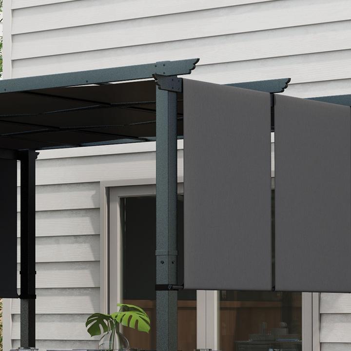 Image du produit Outsunny Pergola Stahl, Polyesterstoff Dunkelgrau (357 cm, 296 cm)