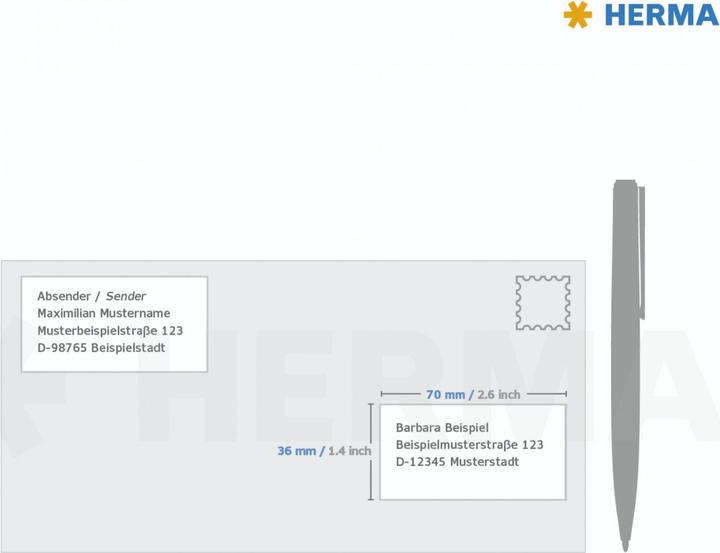 Actual product image Herma Address labels A4