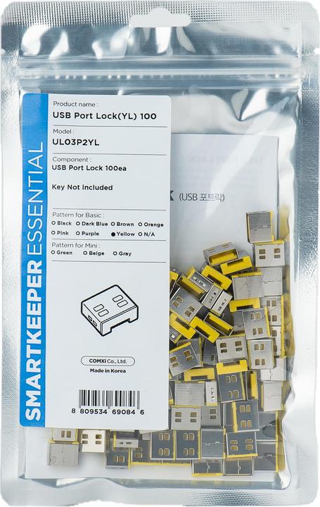 Image du produit Smart Keeper SmartKeeper Basic "USB-A Port" bloqueur jaune 100 pcs.