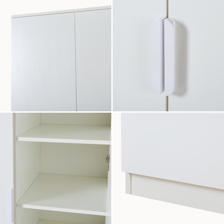 Produktbild En.Casa Kleiderschrank Eiselfing 176x80x52 cm 3 Schubladen Weiss