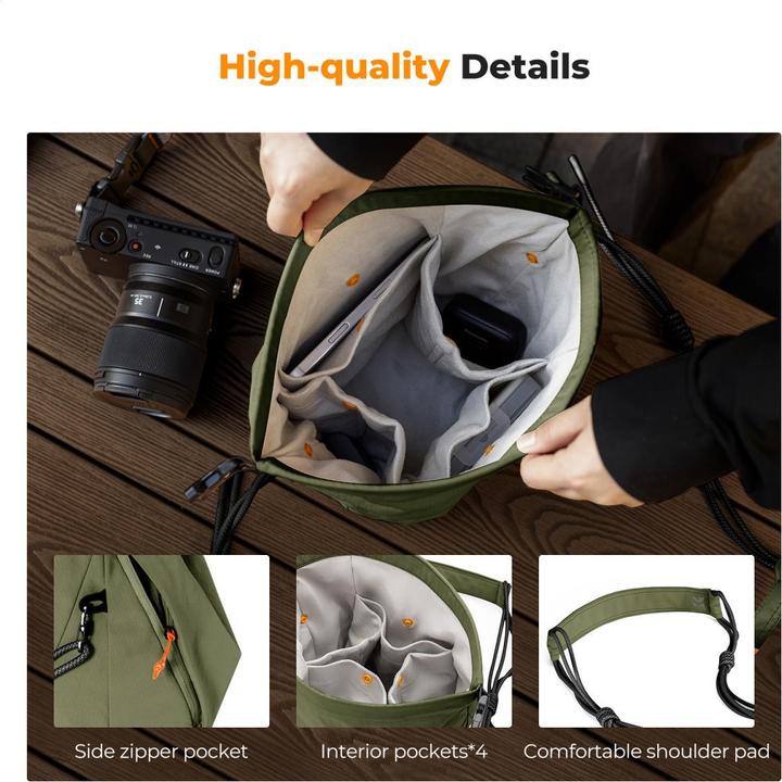 Actual product image K&F Concept Sling Bag 5L Urban Wander (Green) (Camera shoulder bag, 5 l)