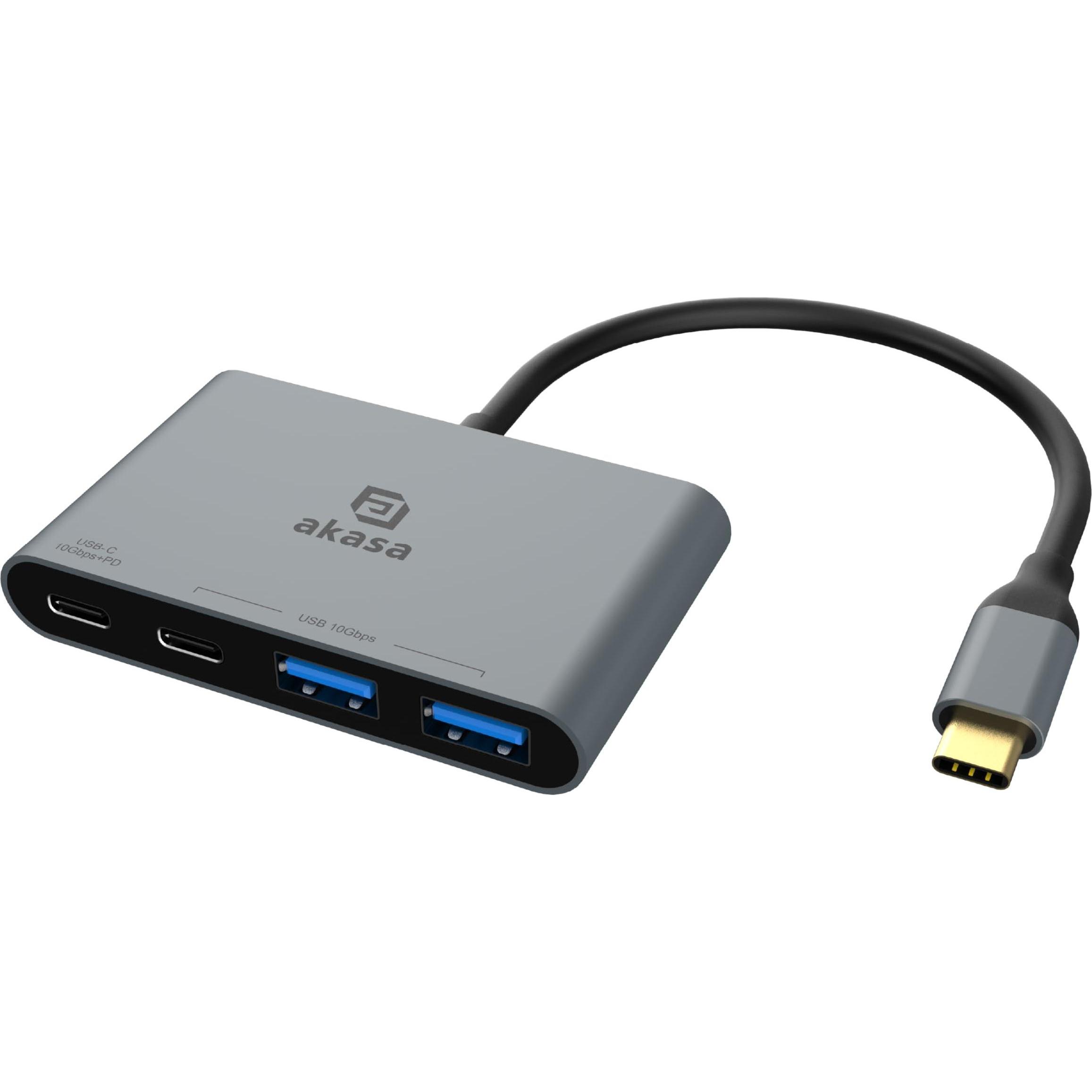 Akasa - USB Type-C 4-In-1 Hub (USB-C, 4 Ports), Dockingstation + USB Hub, Silber
