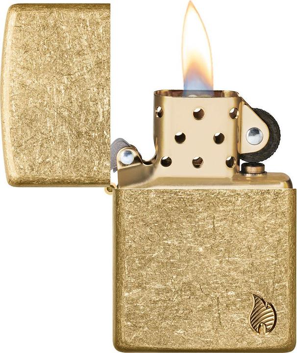 Actual product image Zippo Flame Armor Tumbled Brass