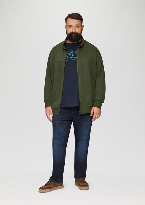 Produktbild s.Oliver Sweatshirt Jacke Sweatjacke mit Stehkragen (4XL)