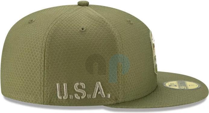 Produktbild New Era NFL - New England Patriots - On Field Salute to Service 59Fifty Cap Oliv 7.125 (56)
