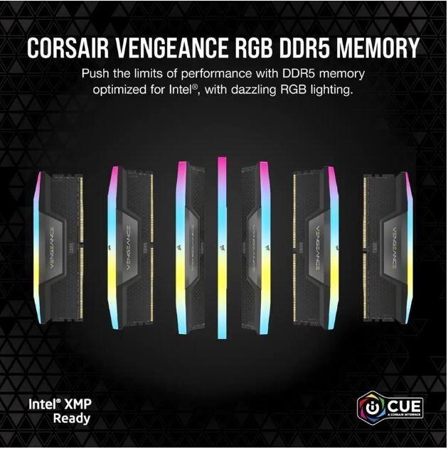 Productafbeelding Corsair D564GB 6000-30 Vengeance RGB bk K2 COR (2 x 32GB, 6000 MHz, DDR5 RAM, DIMM 288 pin)