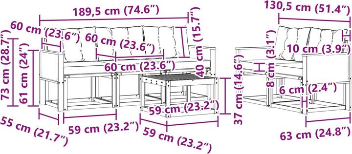 Produktbild vidaXL Outdoor-Sofa