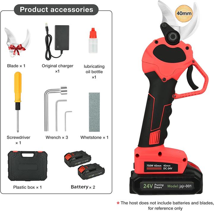 Actual product image Bilivry Battery pruning shears set with 2 batteries