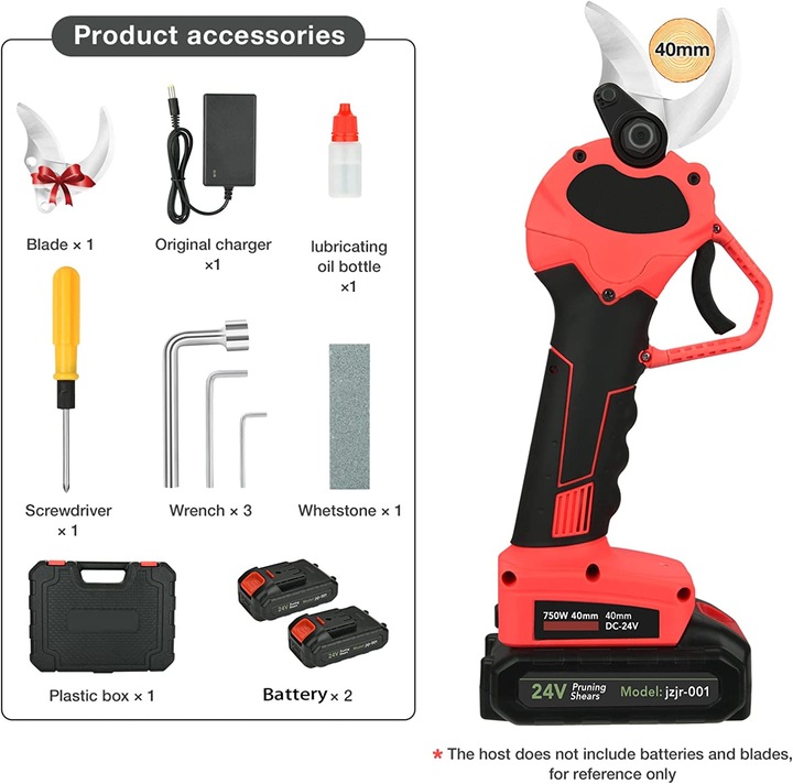 Actual product image Bilivry Battery pruning shears set with 2 batteries