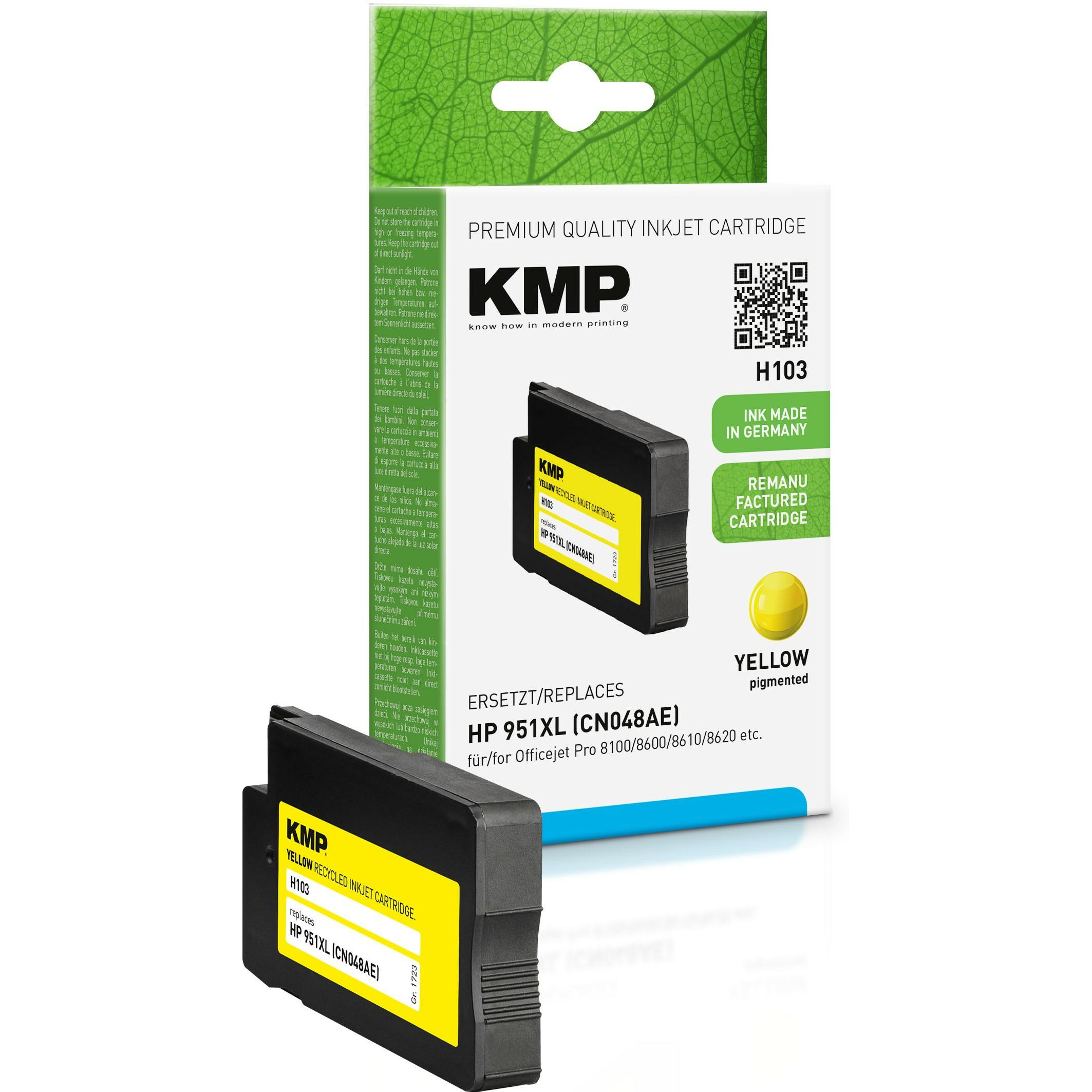 KMP, Druckerpatrone, Tinte ersetzt HP951XL (CN048AE) (Y)