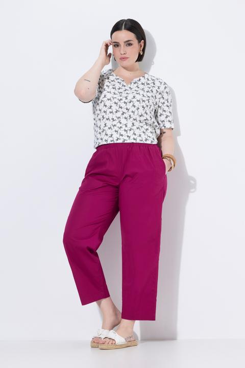 Immagine prodotto Ulla Popken Pantaloni chino a 7/8 modello Ruby con taglio della gamba dritto e ampio e cintura elastica (52)