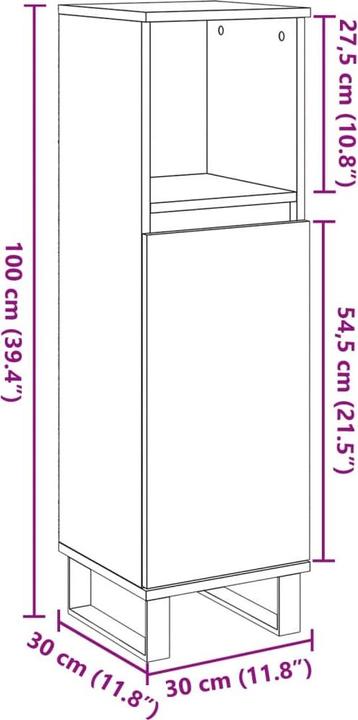 Produktbild vidaXL Badezimmerschrank (30 x 30 x 100 cm)