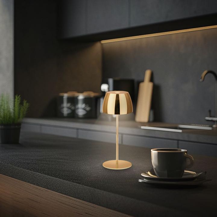 Image du produit Briloner Lampe de table LED rechargeable - Mini, Touch, Gold (150 lm)