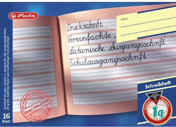 Produktbild Herlitz Schreiblernheft x.book, DIN A5 quer, Lineatur 1q (A5, Speziallineatur, Harter Einband)