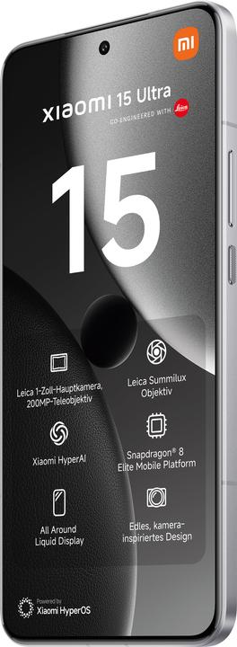 Produktbild Xiaomi 15 Ultra (512 GB, Silver Chrome, 6.73", Dual SIM, 5G)
