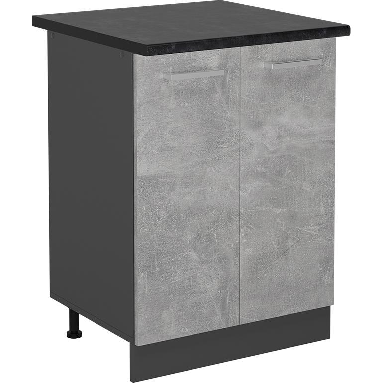 Vicco, Regal, Küchenunterschrank R-Line, Beton/Anthrazit, 60 cm, AP Anthrazit