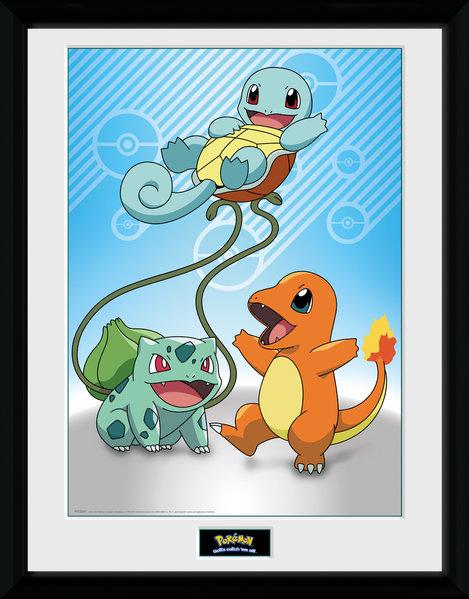 GB Eye Pokemon Framed Poster - Kanto Starters (30 x 40 cm)