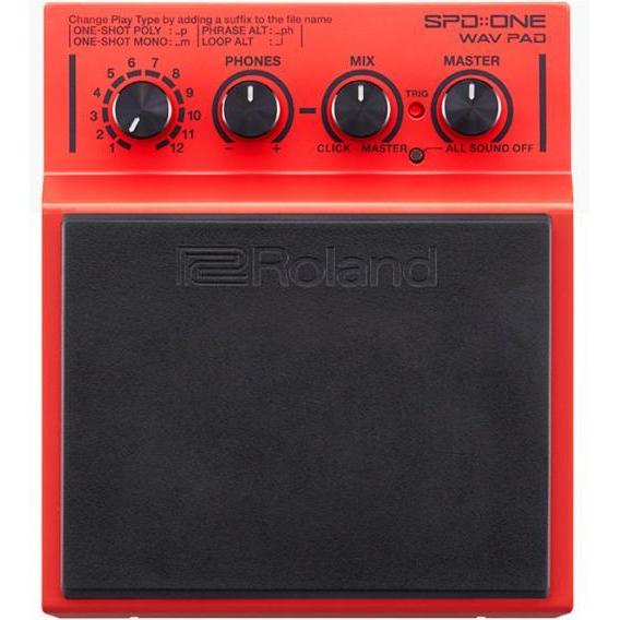 Roland SPD One Wav Pad mit Klinkenkabel (E-Gitarre, Bass, Schlagzeug, Gitarre), Effektpedal, Schwarz