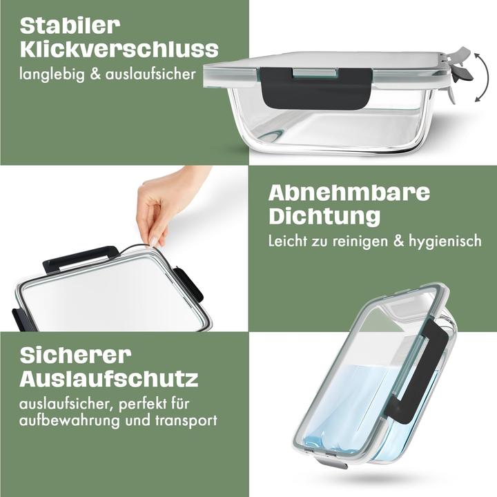Produktbild Vorratsdosen-Set aus Glas (3-teilig, luftdicht) (0.40 l)