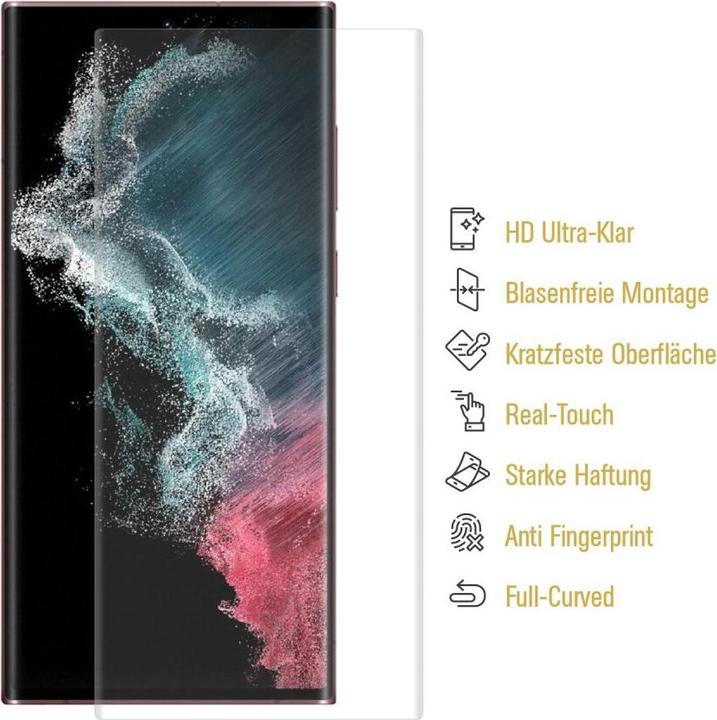 Produktbild Protectorking 2x 9H Panzerglas flexibel HD Klar (2 Stück, Samsung Galaxy S22 Ultra)