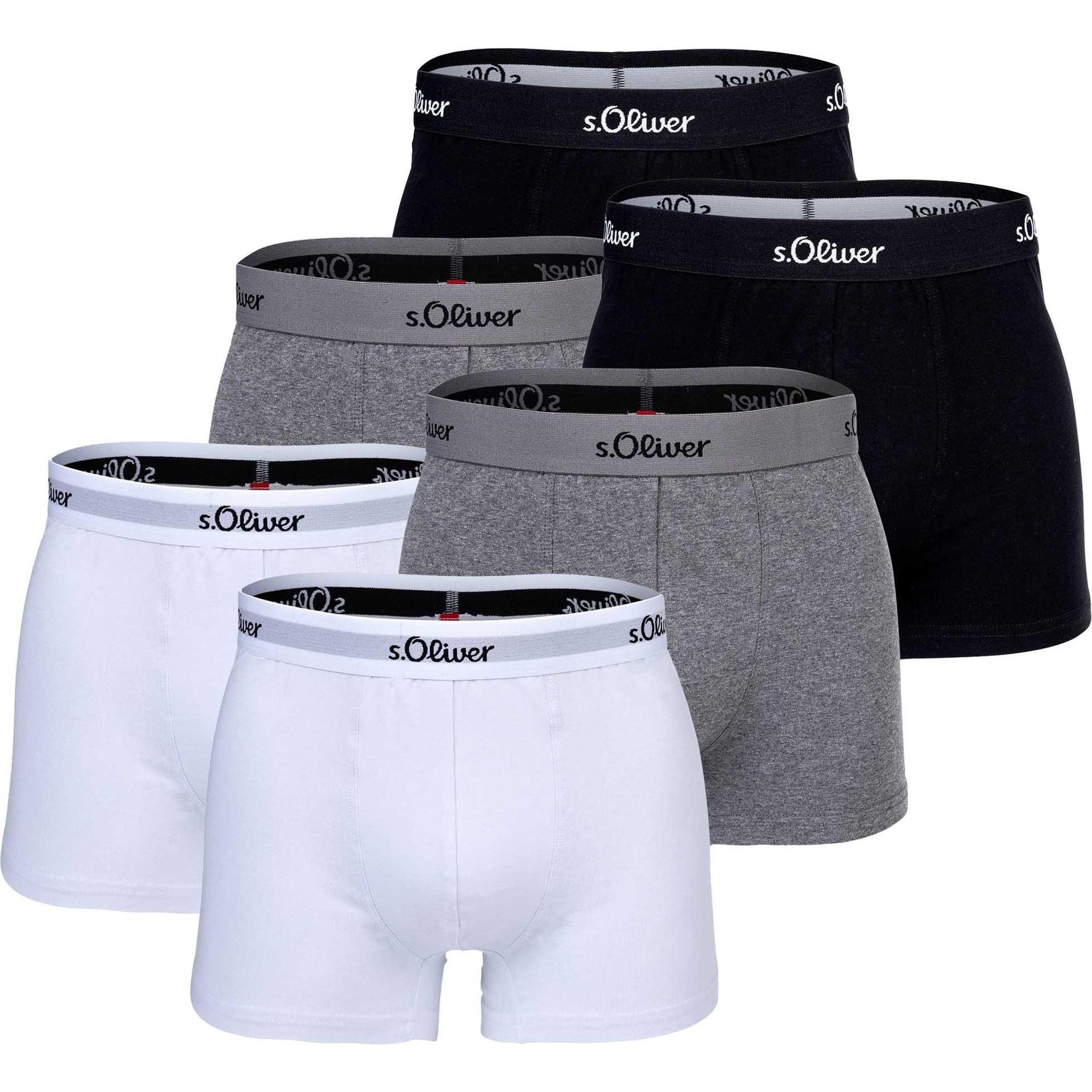 S.Oliver, Herren, Unterhosen, Boxershort Casual Stretch, Mehrfarbig, (M, 6er Pack)