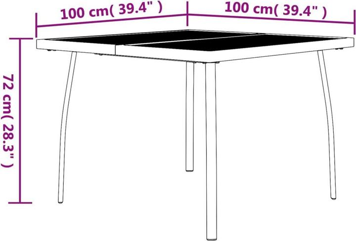Produktbild vidaXL Gartentisch (100 x 100 x 72 cm)