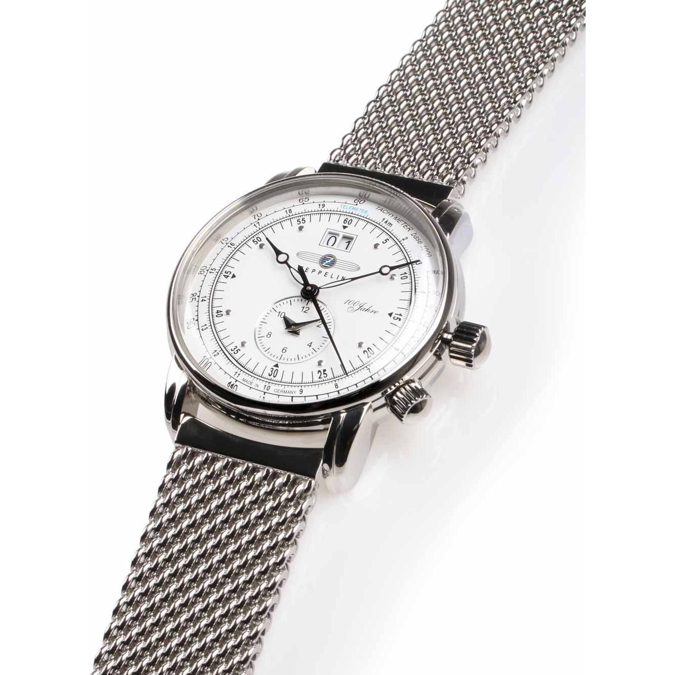 Thumbnail - Zeppelin, Armbanduhr, 100 Jahre 7640M-1, Silber, (Analoguhr, 42 mm)