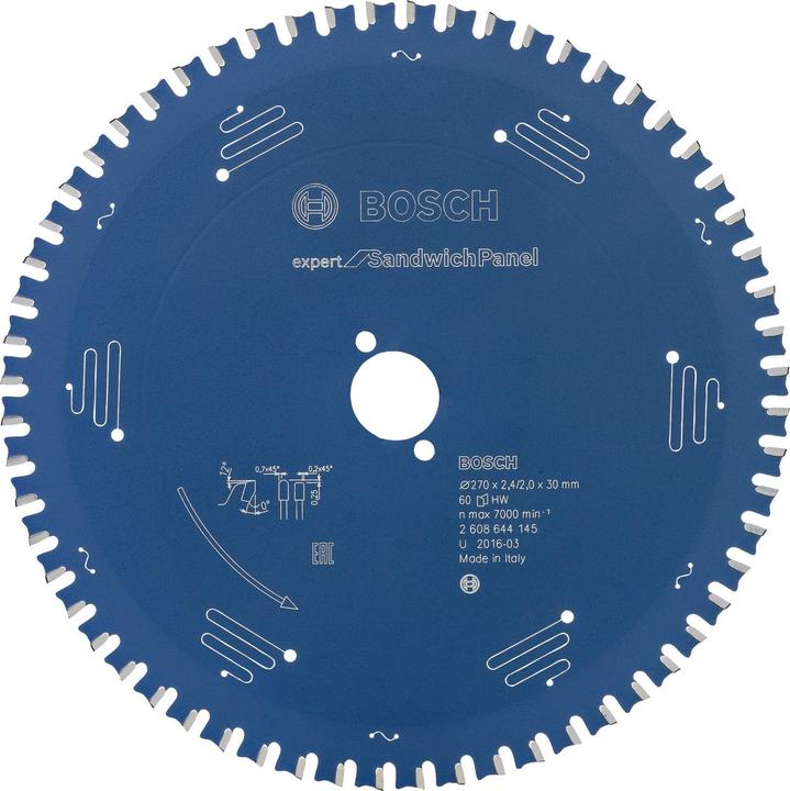 Produktbild Bosch Professional Zubehör Kreissägeblatt Expert for Sandwich Panel, 270 x 30 x 2,4 mm, 60